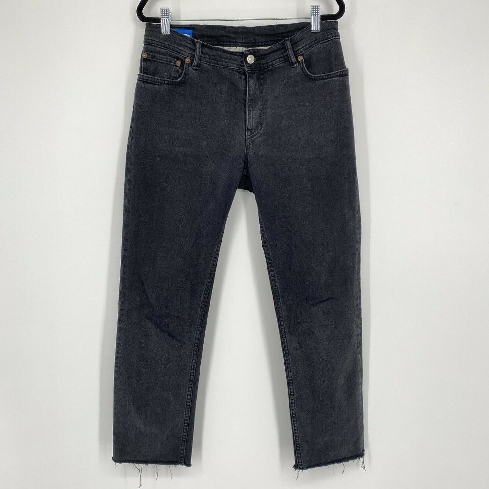 Acne Slim Straight Jeans in Washed Black